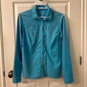 Mountain Hard Wear Blue vented button down shirt women’s size 8 Activewear hike